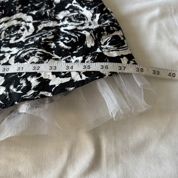 Majora XL Black & White‎ Floral Summer Midi Dress Sleeveless Neck Tie Whimsigoth - Picture 15 of 16